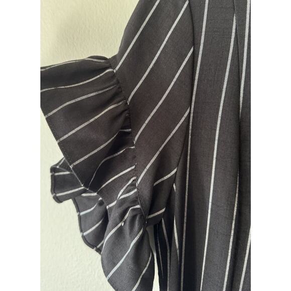 Supply & Demand Striped Dress Women’s Size 2 Faux Wrap Ruffle Trim Sleeve Preppy - Picture 6 of 9